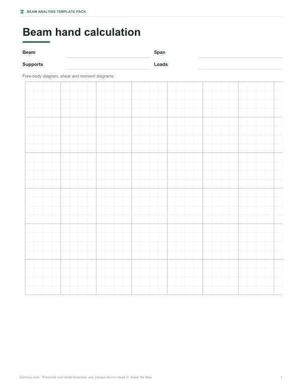 Preview of Printable Shear Moment Calculator Worksheet